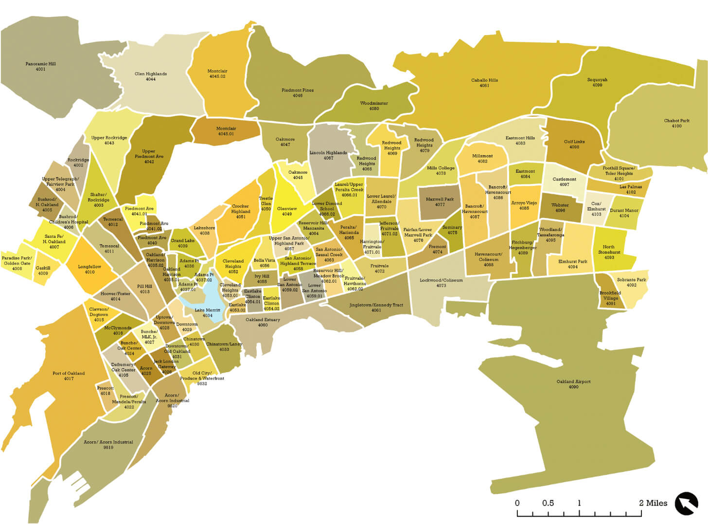 Oakland Neighborhood Carte californie